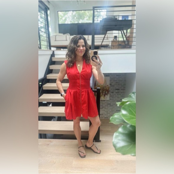 NWT Anthropologie The Tommie Mini Shirt Dress in Red, Size XL - Picture 6 of 6